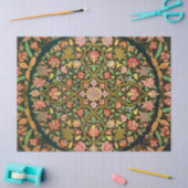 ヴィンテージカラフルインディアンフローラ刺繍プリント 薄葉紙 (クラフト)