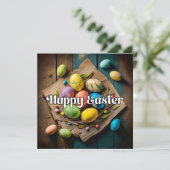 ヴィンテージカラフルイースターエッグコラージュ カード (スタンド正面)