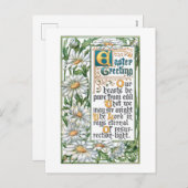 ヴィンテージカラフルイースターグリーティングデイジー シーズンポストカード (正面/裏面)