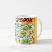 ヴィンテージカラフルオレゴン地図 コーヒーマグカップ (正面右)