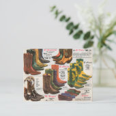 ヴィンテージカラフルカウボーイブーツ&モカシン ポストカード (スタンド正面)