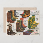 ヴィンテージカラフルカウボーイブーツ&モカシン ポストカード (正面/裏面)