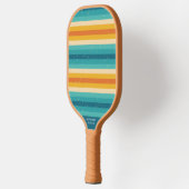 ヴィンテージカラフルカスタムストライプ文字名# ピックルボールラケット (左)