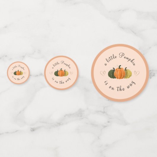 ヴィンテージカラフルカボチャ赤ちゃんシャワー秋秋 コンフェッティ (裏面)