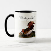 ヴィンテージカラフルカモの鳥と葉 マグカップ (左)