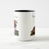 ヴィンテージカラフルカモの鳥と葉 マグカップ (中央)