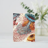 ヴィンテージカラフルクラゲ ポストカード (スタンド正面)