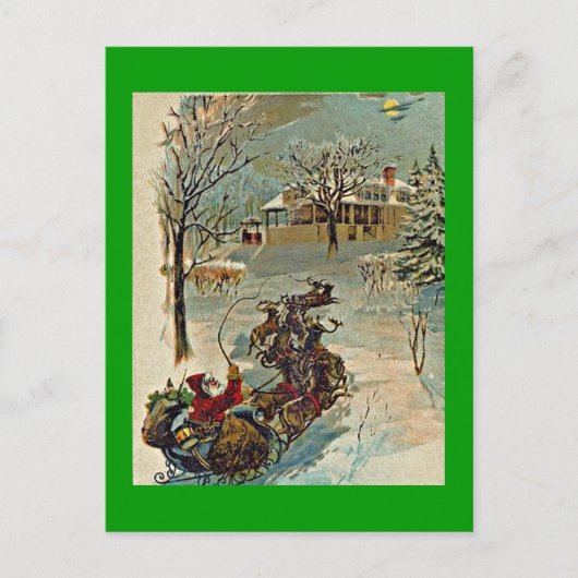 ヴィンテージカラフルクリスマスはがき シーズンポストカード (正面)
