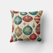 ヴィンテージカラフルクリスマスオーナメント クッション (裏面)