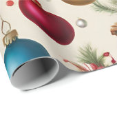 ヴィンテージカラフルクリスマスオーナメント ラッピングペーパー (ロールコーナー)