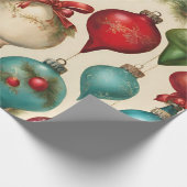 ヴィンテージカラフルクリスマスオーナメント ラッピングペーパー (角)