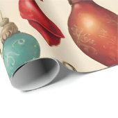 ヴィンテージカラフルクリスマスオーナメント ラッピングペーパー (ロールコーナー)