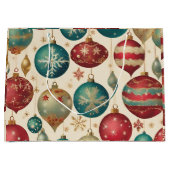 ヴィンテージカラフルクリスマスオーナメント ラージペーパーバッグ (正面)
