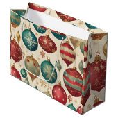 ヴィンテージカラフルクリスマスオーナメント ラージペーパーバッグ (正面アングル)