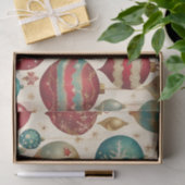 ヴィンテージカラフルクリスマスオーナメント 薄葉紙 (ギフト)