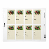 ヴィンテージカラフルクリスマスバードギフトラベル ラベル (フルシート)