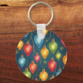 ヴィンテージカラフルクリスマスライトデコール キーホルダー (正面)