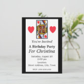 ヴィンテージカラフルク華美イーン・オブ・ハート誕生日 招待状 (スタンド正面)