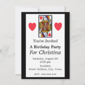 ヴィンテージカラフルク華美イーン・オブ・ハート誕生日 招待状 (正面)