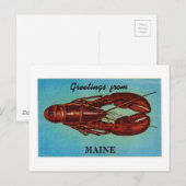 ヴィンテージカラフルグリーツfromメインロブスター ポストカード (正面/裏面)