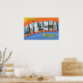 ヴィンテージカラフルグリーティングスfrom Atlanta Georgia ポスター (キッチン)