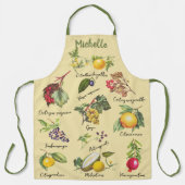 ヴィンテージカラフルコラージュ名前をカスタムする エプロン (正面)