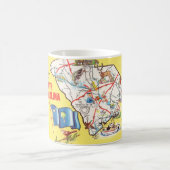 ヴィンテージカラフルサウスカロライナ地図マグ コーヒーマグカップ (中央)