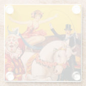 ヴィンテージカラフルサーカスパフォーマーのポスター ガラスコースター (裏面)