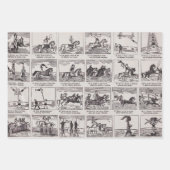 ヴィンテージカラフルサーカスパフォーマーのポスター ラッピングペーパーシート (正面3)