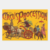 ヴィンテージカラフルサーカスパフォーマーのポスター ラッピングペーパーシート (正面2)