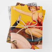 ヴィンテージカラフルサーカスパフォーマーのポスター ラッピングペーパーシート (インサイチュ)