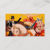 ヴィンテージカラフルサーカスパフォーマーのポスター 名刺 (裏面)