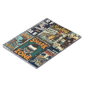 ヴィンテージカラフルサーフィンポスターはサーフバスとセット ノートブック (左側)