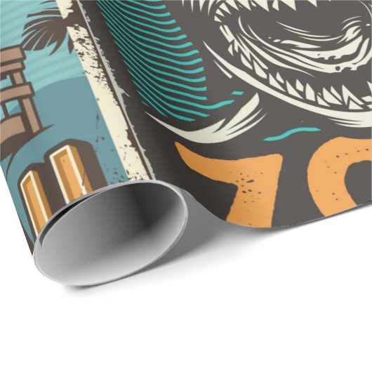 ヴィンテージカラフルサーフィンポスターはサーフバスとセット ラッピングペーパー (ロールコーナー)