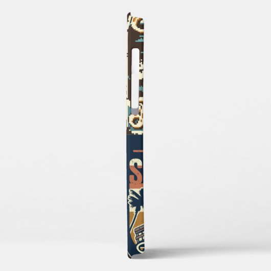 ヴィンテージカラフルサーフィンポスターはサーフバスとセット Case-Mate iPhoneケース (裏面 / 左)