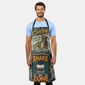 ヴィンテージカラフルサーフィンポスターセット エプロン (着用した状態)