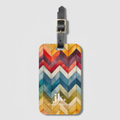 ヴィンテージカラフルシボロンモノグラムレインボー ラゲッジタグ (正面縦)