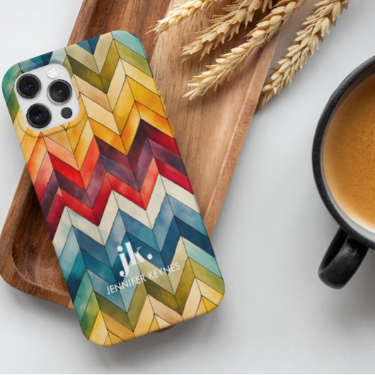 ヴィンテージカラフルシボロンモノグラムレインボー Case-Mate iPhoneケース