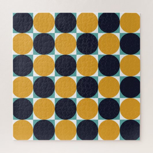 ヴィンテージカラフルジオメトリ：円パターン ジグソーパズル (縦)