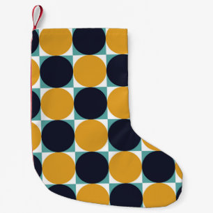 ヴィンテージカラフルジオメトリ:円パターン スモールクリスマスストッキング