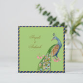 ヴィンテージカラフルスタイルピーコックインディアン結婚ズインビ 招待状 (スタンド正面)