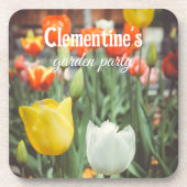ヴィンテージカラフルスタイル春チューリップ コースター (正面)