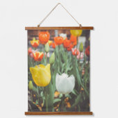 ヴィンテージカラフルスタイル春チューリップ 吊り下げ型タペストリー (正面)