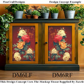 ヴィンテージカラフルスタイルPeonies DM6RFデコップページ 薄葉紙