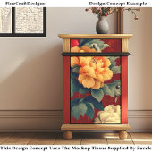 ヴィンテージカラフルスタイルPeonies DM6RFデコップページ 薄葉紙