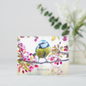 ヴィンテージカラフルスチームトレインアート,名前,メッセージ ポストカード (スタンド正面)