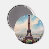 ヴィンテージカラフルズ絵画・オブ・エッフェル・タワー マグネット (正面/裏面)