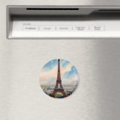 ヴィンテージカラフルズ絵画・オブ・エッフェル・タワー マグネット (インサイチュ (食洗機))