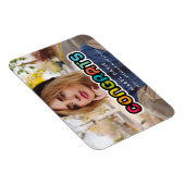 ヴィンテージカラフルタイポグラフィ写真の卒業 マグネット (右側)