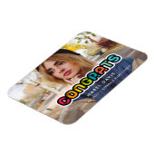 ヴィンテージカラフルタイポグラフィ写真の卒業 マグネット (左側)